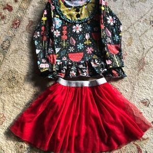 Jelly the Pug top and Land’s End Tutu 5/6